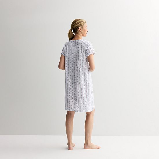  Petite Croft & Barrow® Short Sleeve Knit Sleep Gown