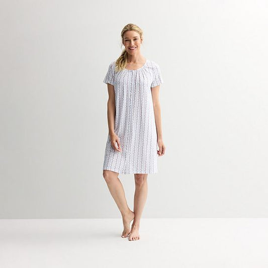  Petite Croft & Barrow® Short Sleeve Knit Sleep Gown