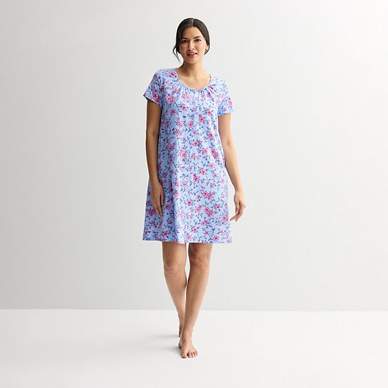  Petite Croft & Barrow® Short Sleeve Knit Sleep Gown