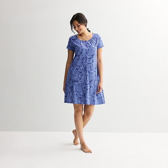  Petite Croft & Barrow® Short Sleeve Knit Sleep Gown