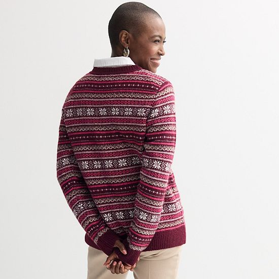  Women's Croft & Barrow® Crewneck Knitted Sweater