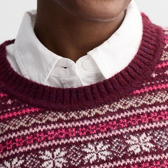  Women's Croft & Barrow® Crewneck Knitted Sweater