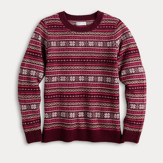  Women's Croft & Barrow® Crewneck Knitted Sweater