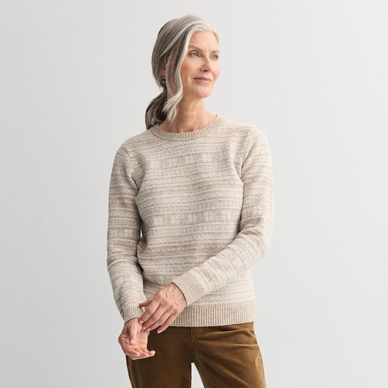  Women's Croft & Barrow® Crewneck Knitted Sweater