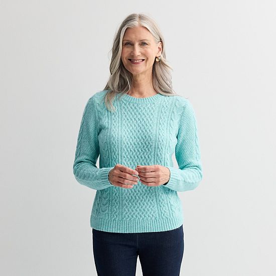  Women's Croft & Barrow® Crewneck Knitted Sweater
