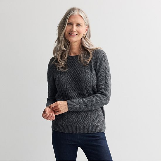  Women's Croft & Barrow® Crewneck Knitted Sweater