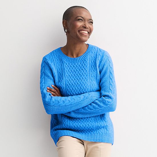  Women's Croft & Barrow® Crewneck Knitted Sweater