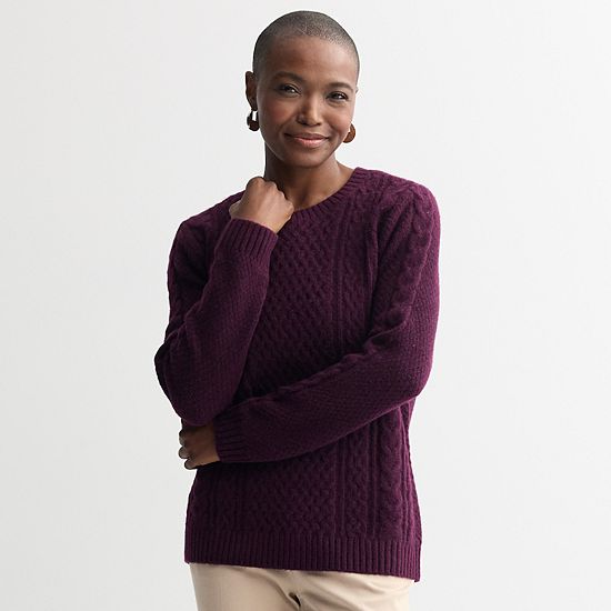  Women's Croft & Barrow® Crewneck Knitted Sweater
