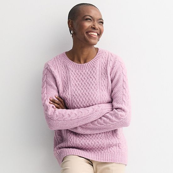  Women's Croft & Barrow® Crewneck Knitted Sweater