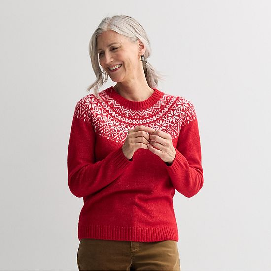  Women's Croft & Barrow® Crewneck Knitted Sweater