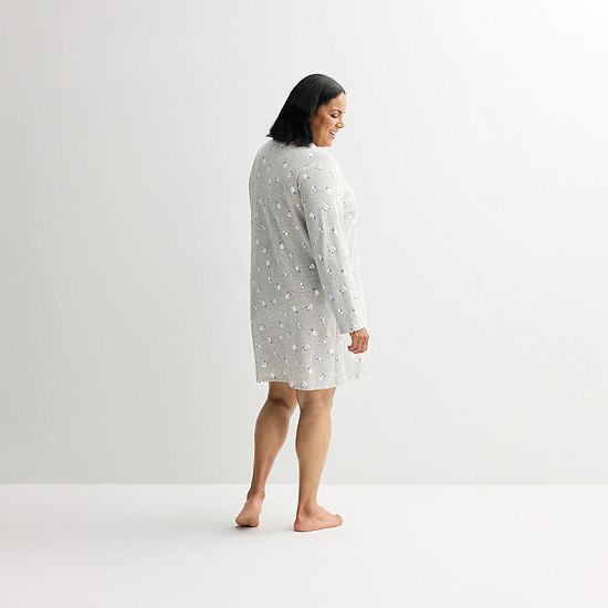  Plus Size Croft & Barrow® Textured Knit Pajama Sleepshirt