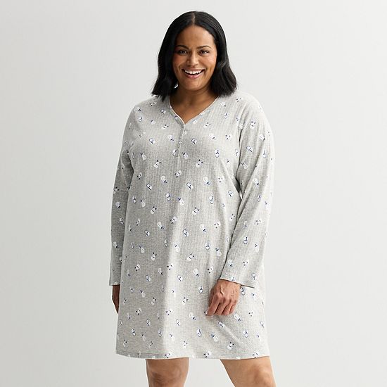  Plus Size Croft & Barrow® Textured Knit Pajama Sleepshirt