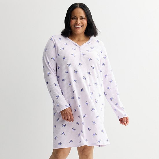  Plus Size Croft & Barrow® Textured Knit Pajama Sleepshirt