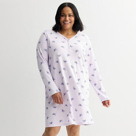  Plus Size Croft & Barrow® Textured Knit Pajama Sleepshirt