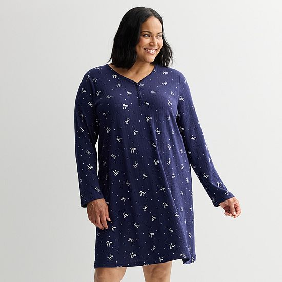  Plus Size Croft & Barrow® Textured Knit Pajama Sleepshirt