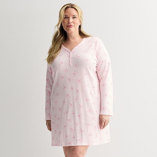  Plus Size Croft & Barrow® Textured Knit Pajama Sleepshirt