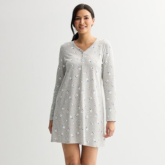  Women's Croft & Barrow® Textured Knit Pajama Sleepshirt