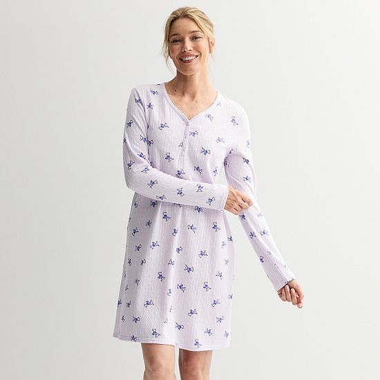  Women's Croft & Barrow® Textured Knit Pajama Sleepshirt
