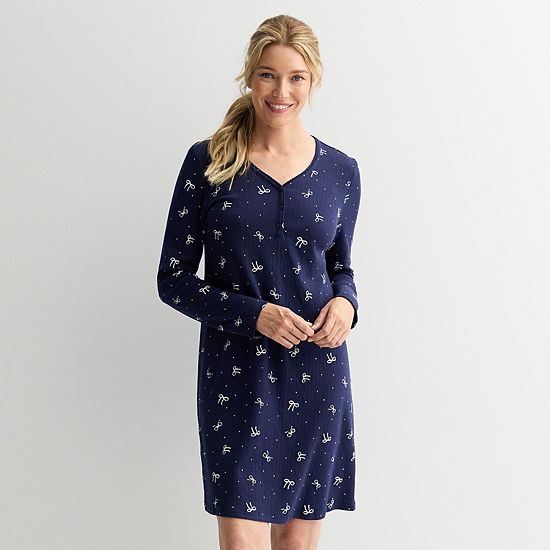  Women's Croft & Barrow® Textured Knit Pajama Sleepshirt