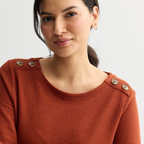  Women's Croft & Barrow® Button Shoulder Tunic