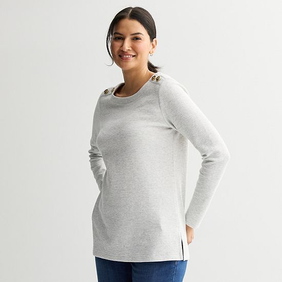  Women's Croft & Barrow® Button Shoulder Tunic