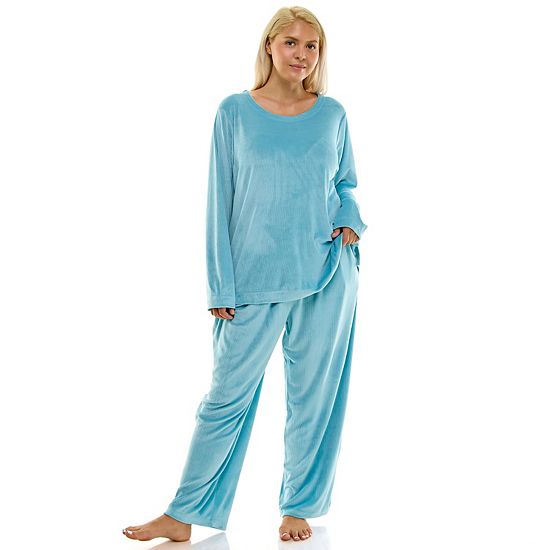  Plus Size Croft & Barrow® Velour Pajama Top & Pajama Bottoms Set