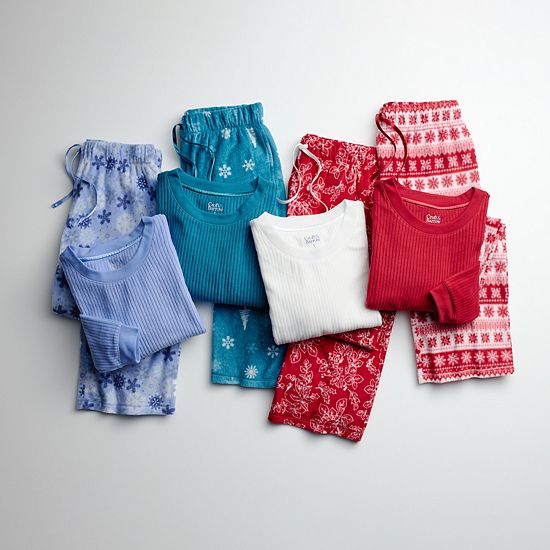  Women's Croft & Barrow® 2-pc. Micro Fleece Pajama Top & Pajama Bottoms Set