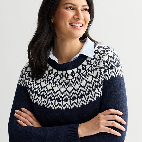  Petite Croft & Barrow® Fair Isle Sweater