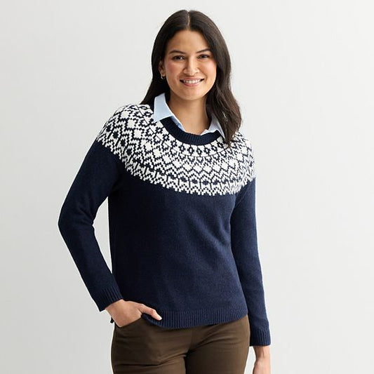  Petite Croft & Barrow® Fair Isle Sweater