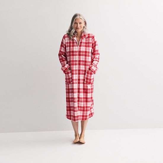  Women's Croft & Barrow® Long Plush Zip Front Robe