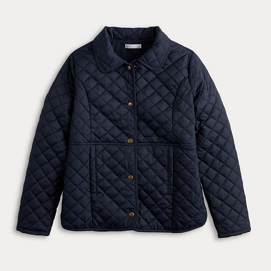  Women's Croft & Barrow® Quilted Snap Jacket