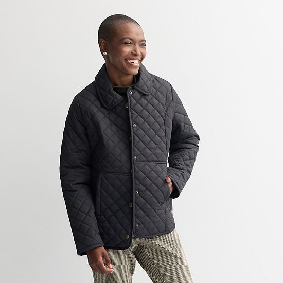  Women's Croft & Barrow® Quilted Snap Jacket