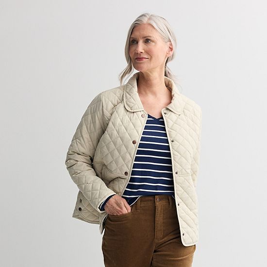 Women's Croft & Barrow® Quilted Snap Jacket