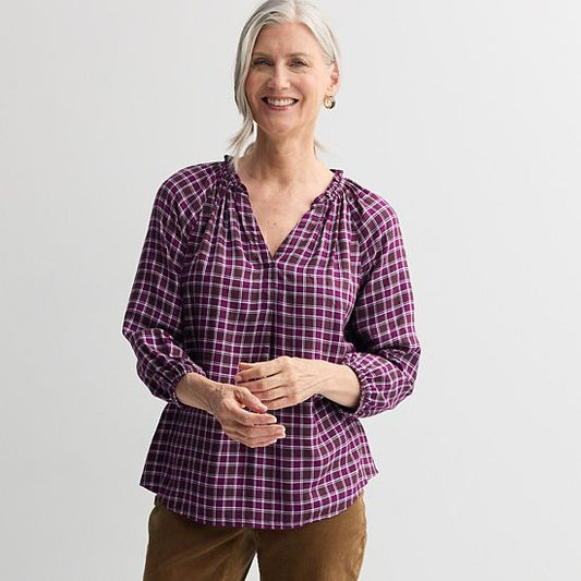  Women's Croft & Barrow® Split Neck Drapey Blouse