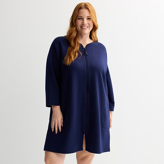  Plus Size Croft & Barrow® Quilted Zip Robe