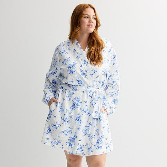  Plus Size Croft & Barrow® Quilted Knit Wrap Robe