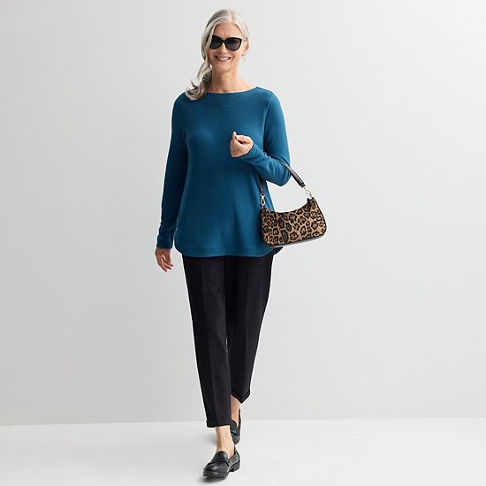  Women's Croft & Barrow® Side Button Bateau Top