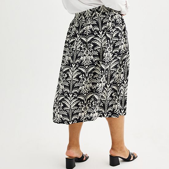  Plus Size Croft & Barrow® Polished Front Pull-On Skirt