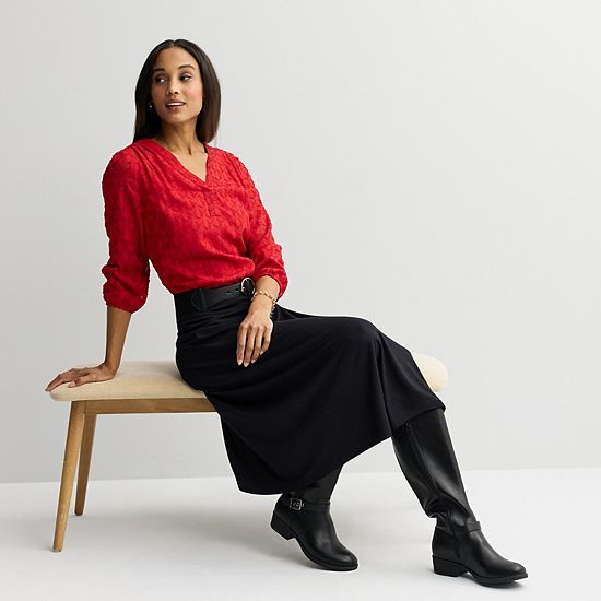  Women's Croft & Barrow® V-Neck Chiffon Blouse