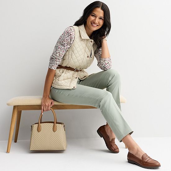  Women's Croft & Barrow® Quilted Snap Vest