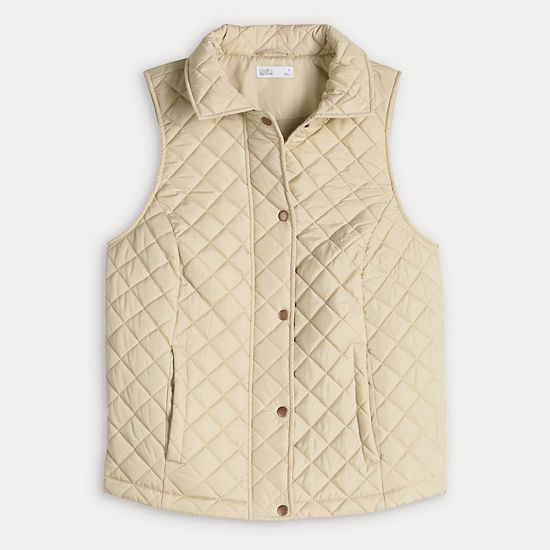  Women's Croft & Barrow® Quilted Snap Vest