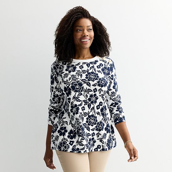 Plus Size Croft & Barrow® Gold Button Sweatshirt