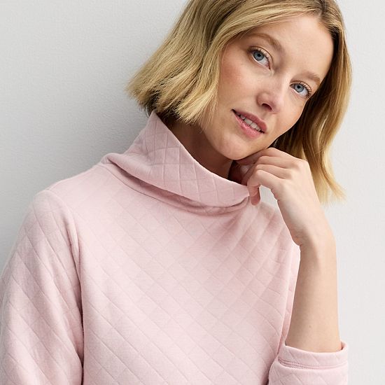  Women's Croft & Barrow® Pocket Mock Neck Tunic