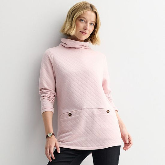 Women's Croft & Barrow® Pocket Mock Neck Tunic