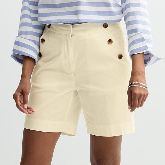  Women's Croft & Barrow® Classic Button Shorts