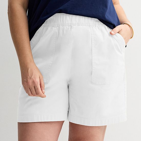  Plus Size Croft & Barrow® Pull On Twill Shorts - Size 5X