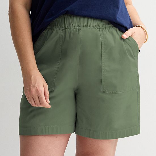  Plus Size Croft & Barrow® Pull On Twill Shorts