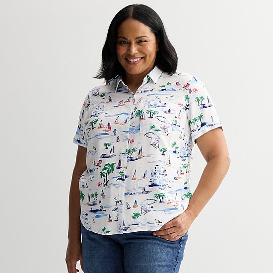  Plus Size Croft & Barrow® Camp Shirt