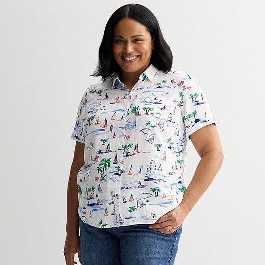  Plus Size Croft & Barrow® Camp Shirt